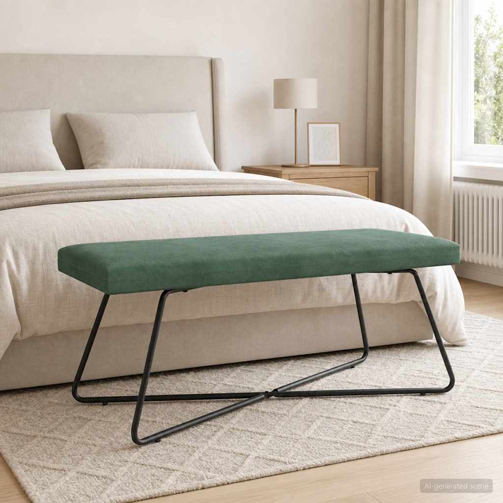 vidaXL Bank Effen Lichtgrijs 80 x 40 x 45 cm Fluweel