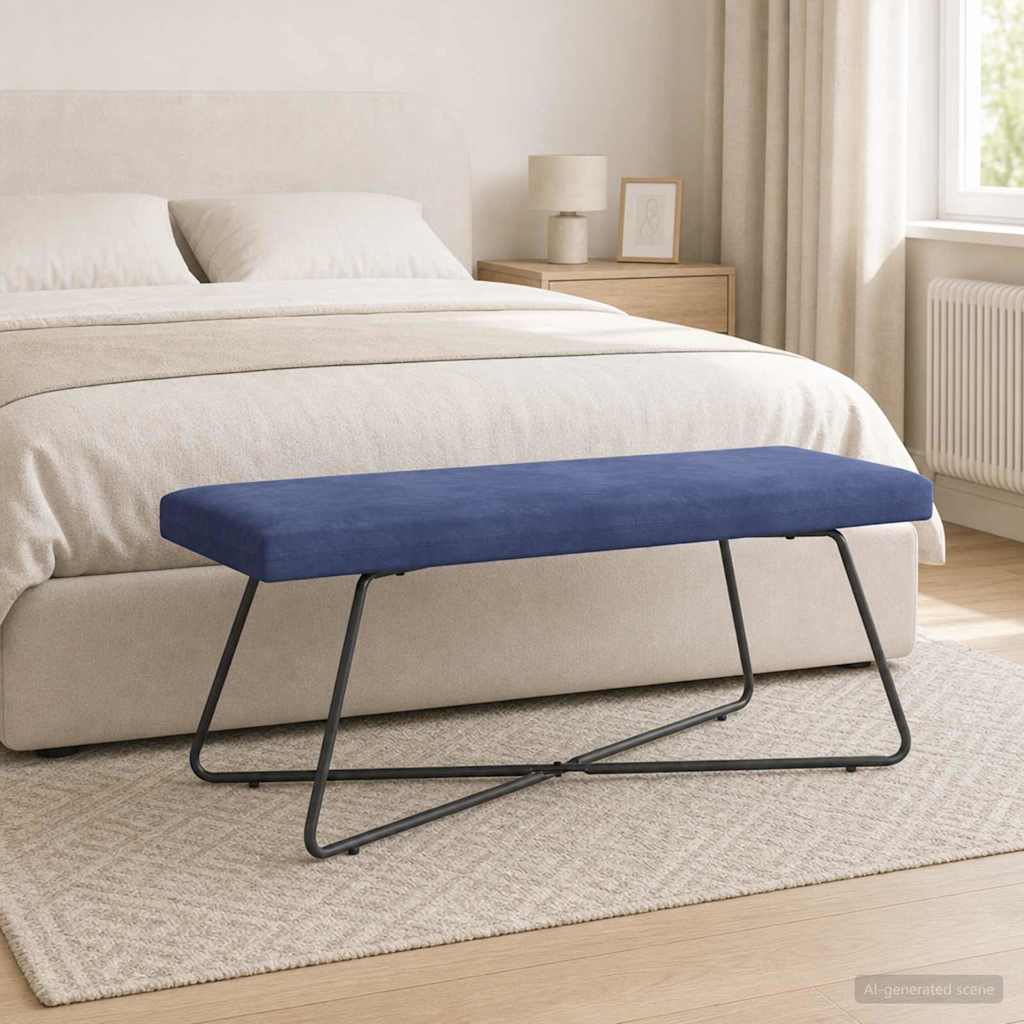 vidaXL Bank Effen Lichtgrijs 80 x 40 x 45 cm Fluweel