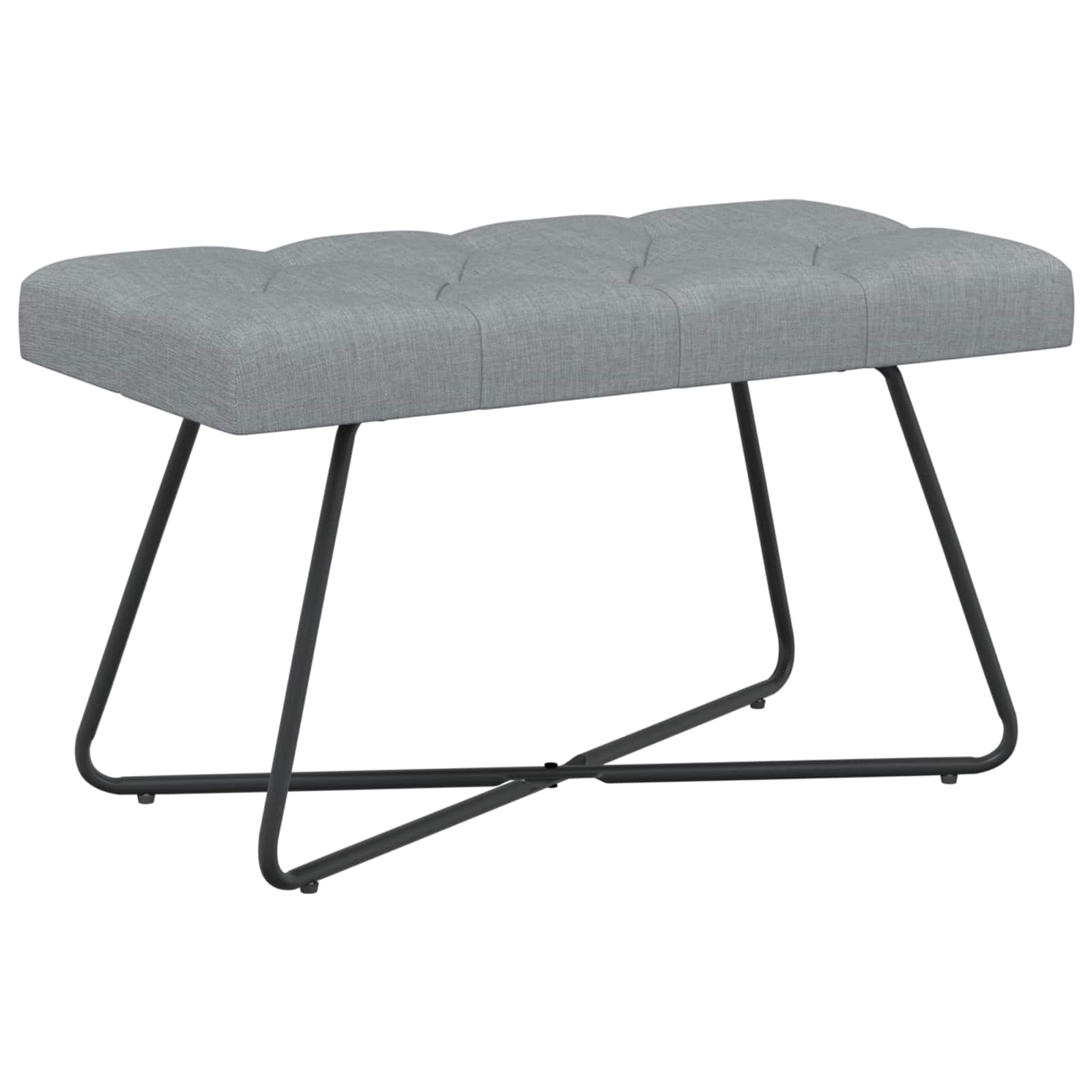 vidaXL Bank met knoopverstelling Lichtgrijs 80 x 40 x 46 cm Stof
