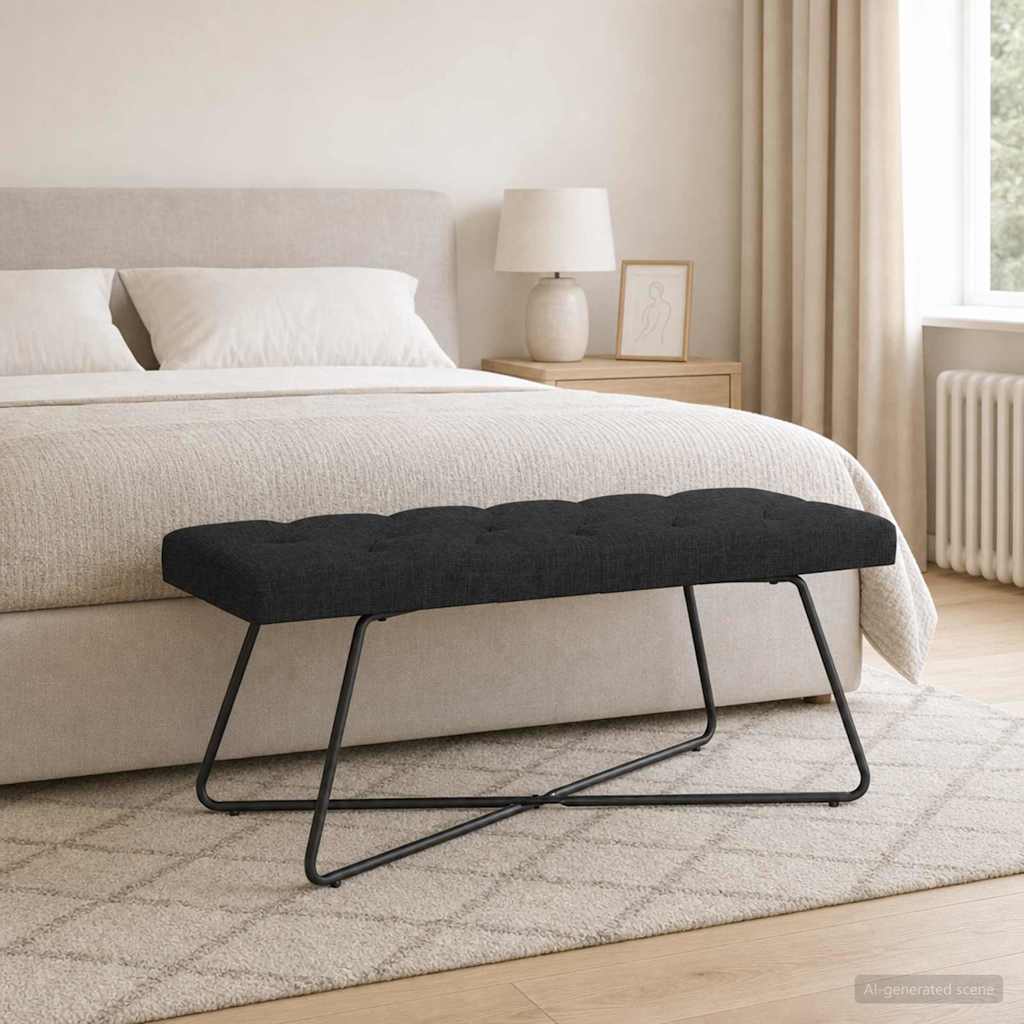 vidaXL Bank met knoopverstelling Lichtgrijs 80 x 40 x 46 cm Stof
