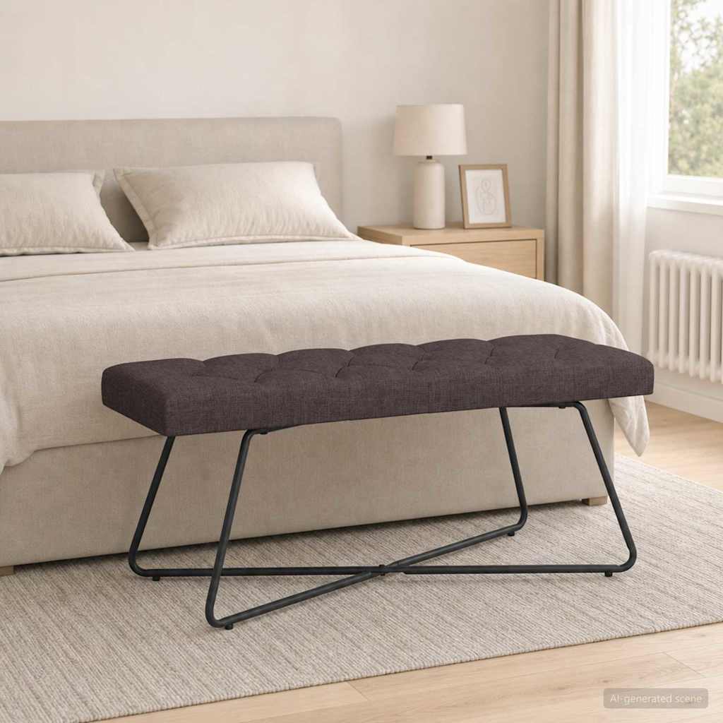vidaXL Bank met knoopverstelling Lichtgrijs 80 x 40 x 46 cm Stof
