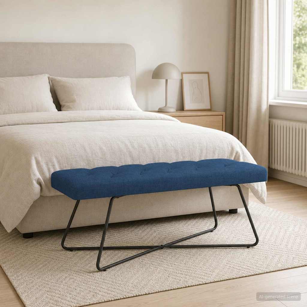 vidaXL Bank met knoopverstelling Lichtgrijs 80 x 40 x 46 cm Stof