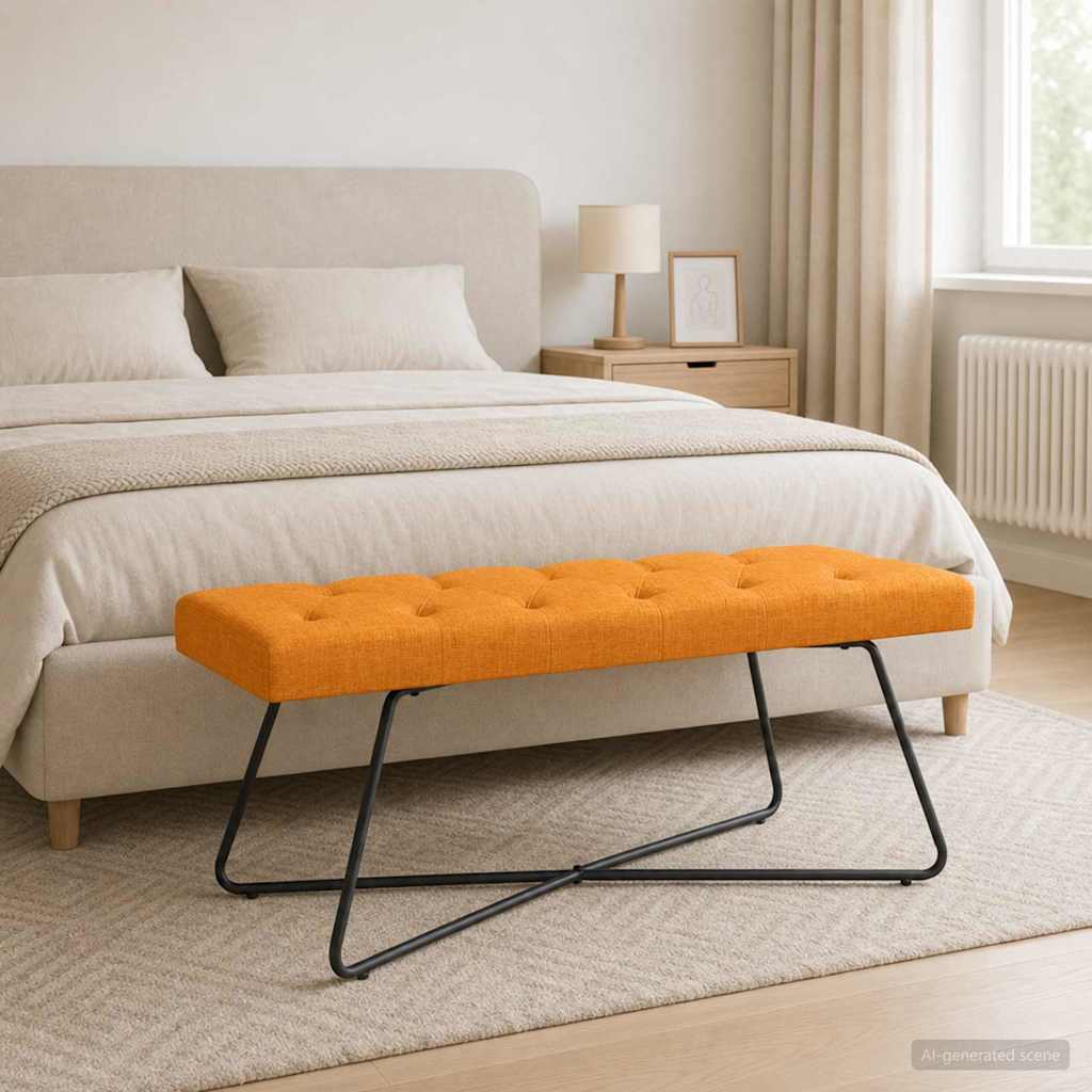 vidaXL Bank met knoopverstelling Lichtgrijs 80 x 40 x 46 cm Stof
