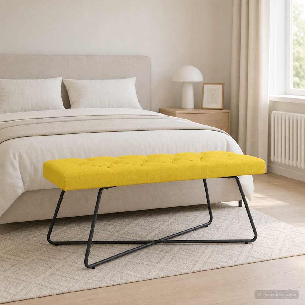 vidaXL Bank met knoopverstelling Lichtgrijs 80 x 40 x 46 cm Stof