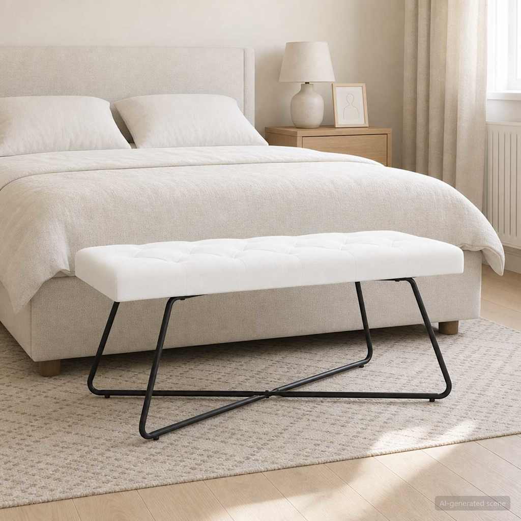 vidaXL Bank met knoopverstelling Lichtgrijs 80 x 40 x 46 cm Stof