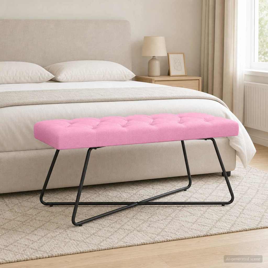 vidaXL Bank met knoopverstelling Lichtgrijs 80 x 40 x 46 cm Stof
