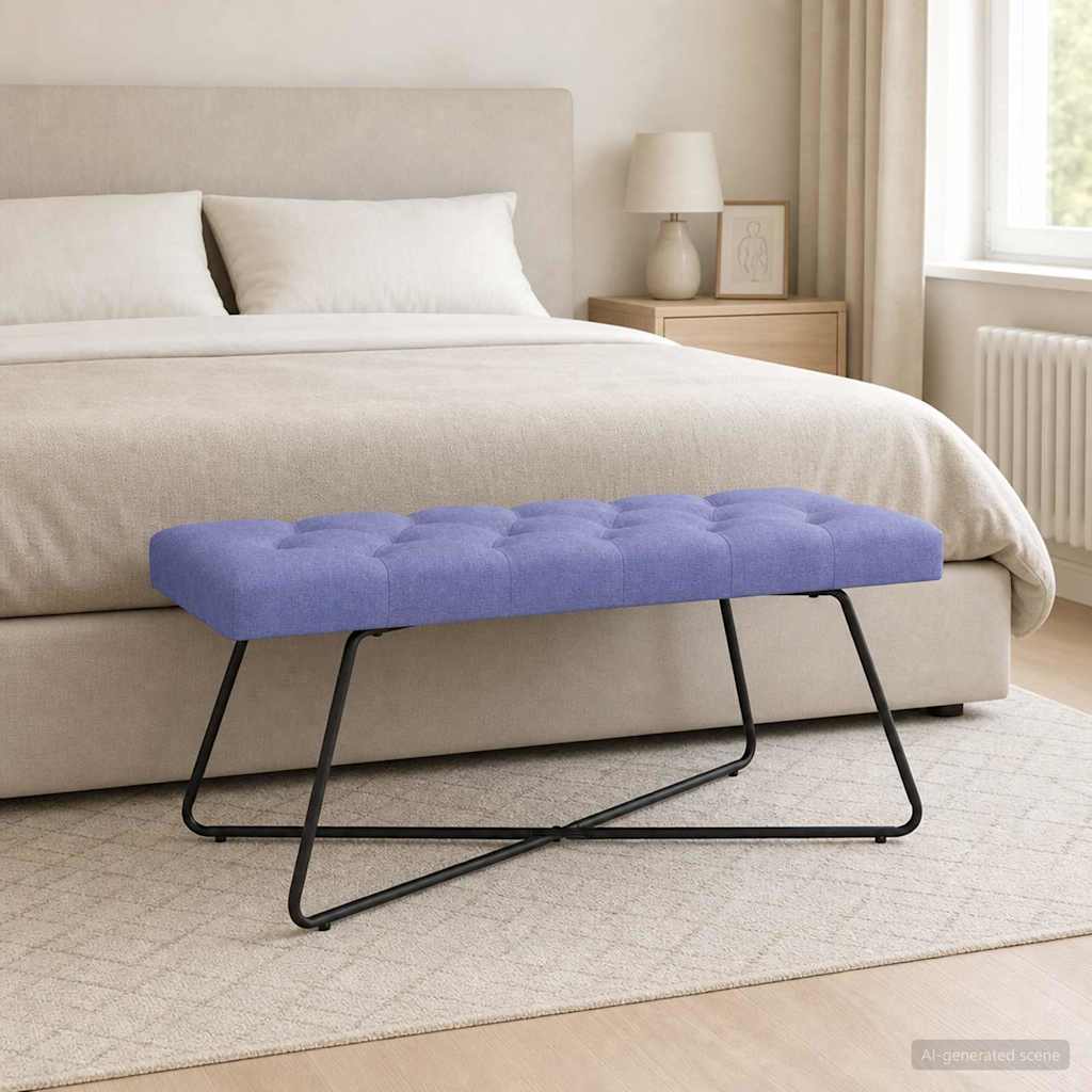 vidaXL Bank met knoopverstelling Lichtgrijs 80 x 40 x 46 cm Stof