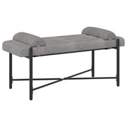 vidaXL Knop-gestept Bankje met Kussens Lichtgrijs 110 x 40 x 46 cm