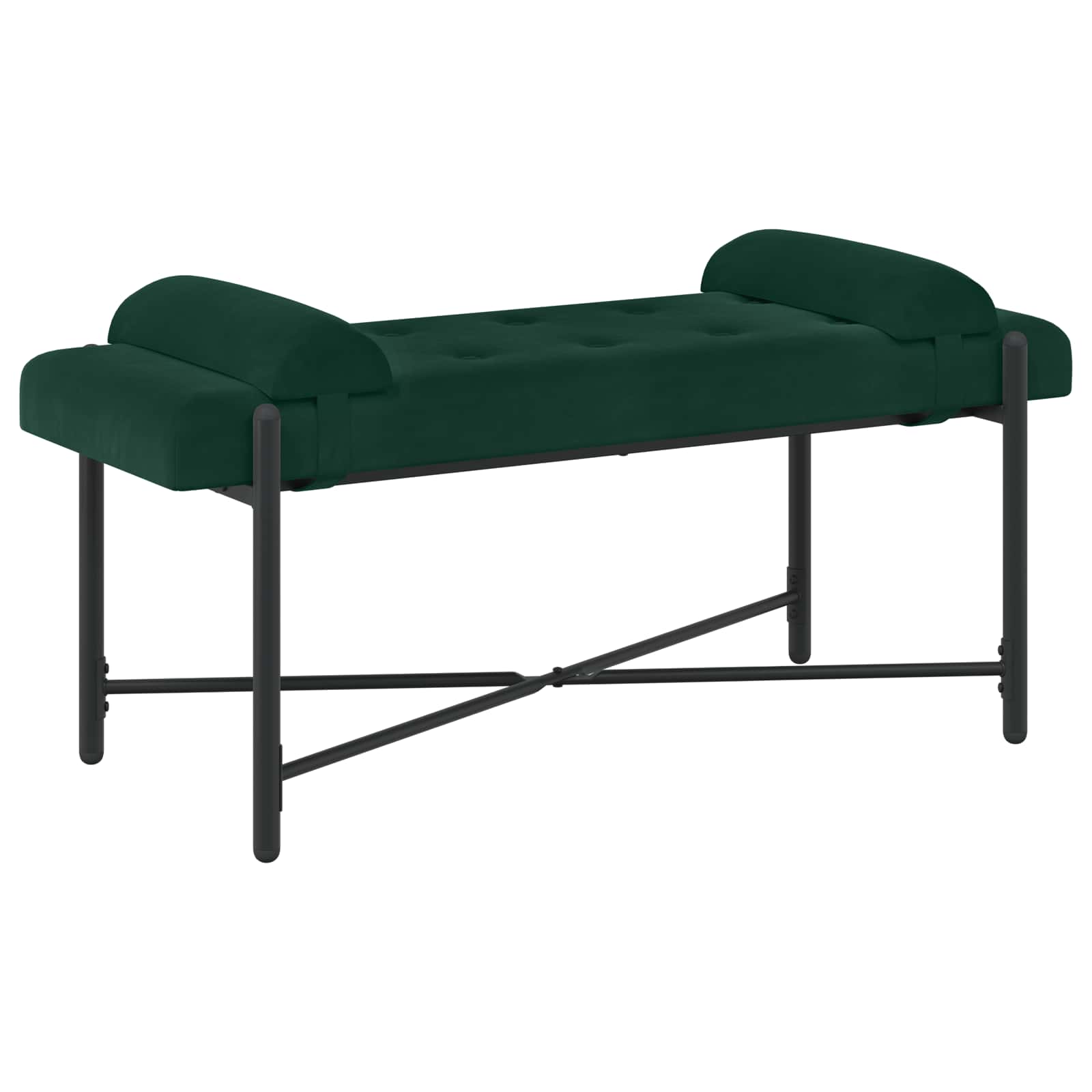 vidaXL Knop-gestept Bankje met Kussens Lichtgrijs 110 x 40 x 46 cm
