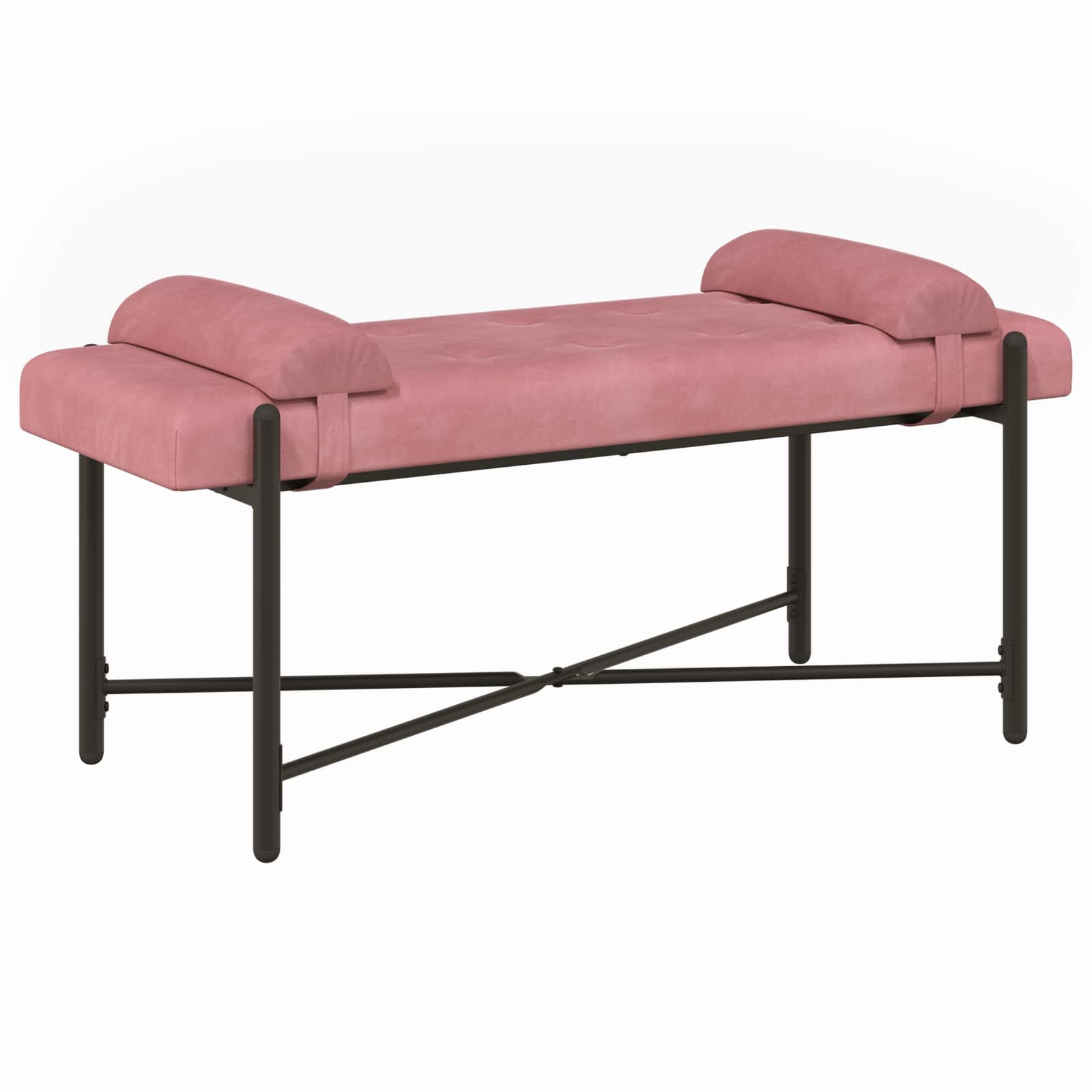 vidaXL Knop-gestept Bankje met Kussens Lichtgrijs 110 x 40 x 46 cm