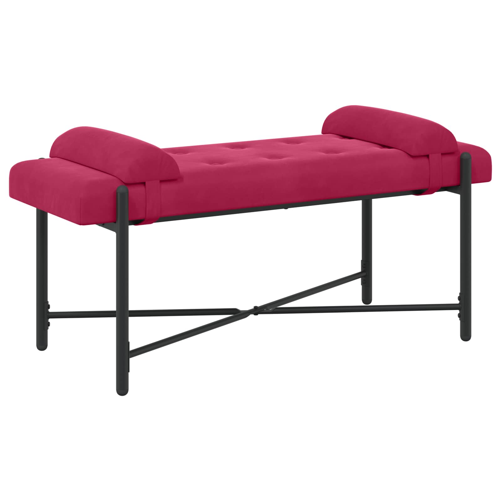 vidaXL Knop-gestept Bankje met Kussens Lichtgrijs 110 x 40 x 46 cm