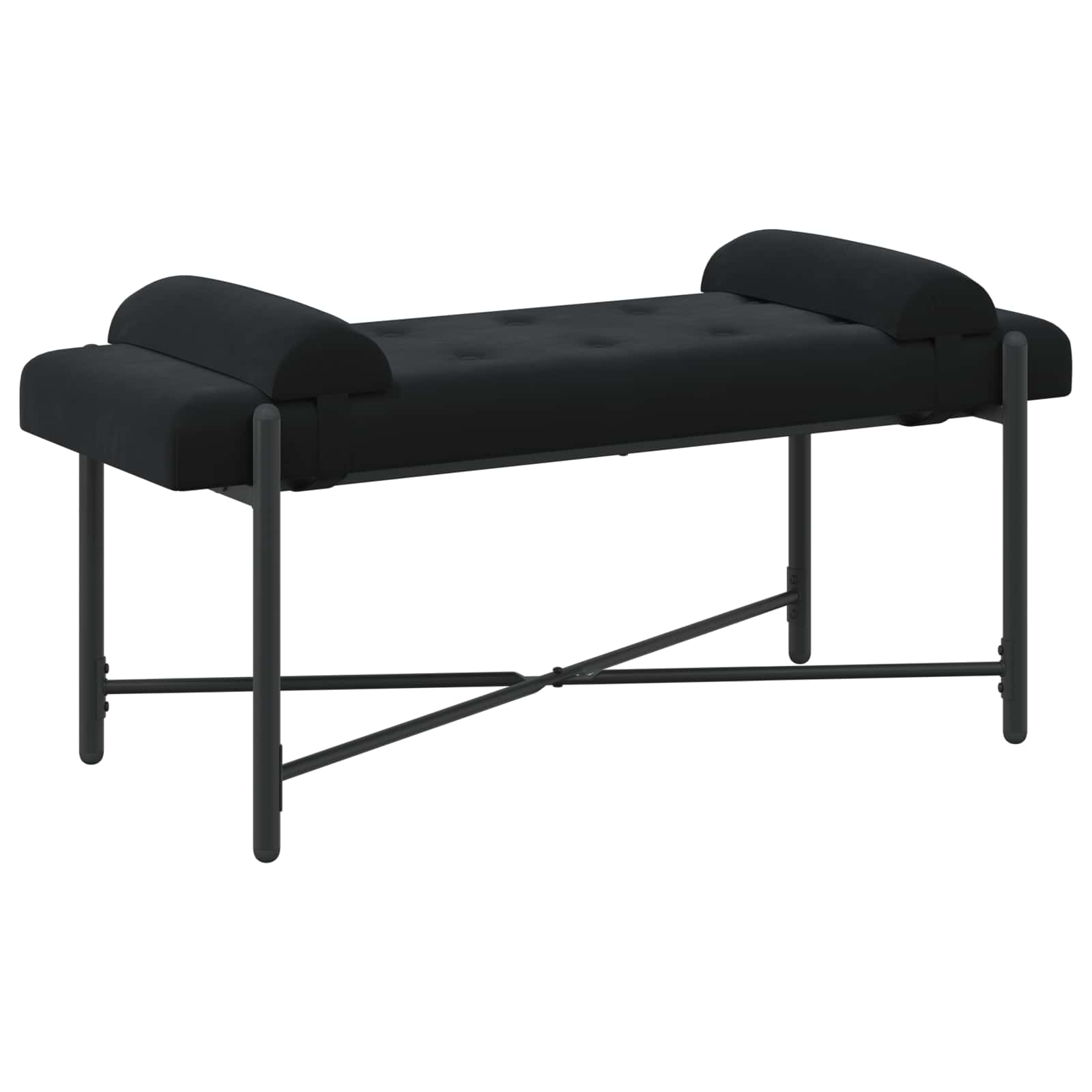 vidaXL Knop-gestept Bankje met Kussens Lichtgrijs 110 x 40 x 46 cm