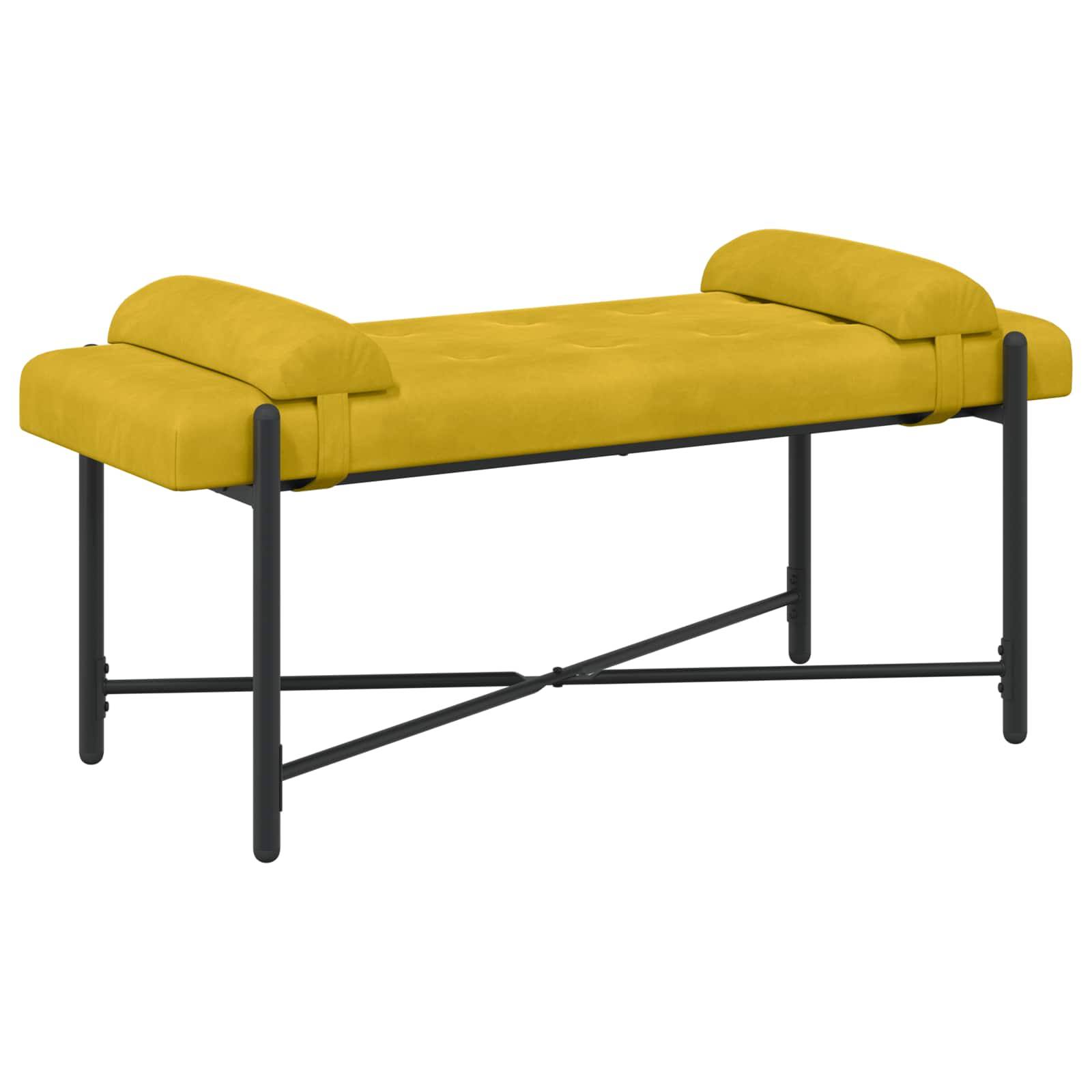 vidaXL Knop-gestept Bankje met Kussens Lichtgrijs 110 x 40 x 46 cm