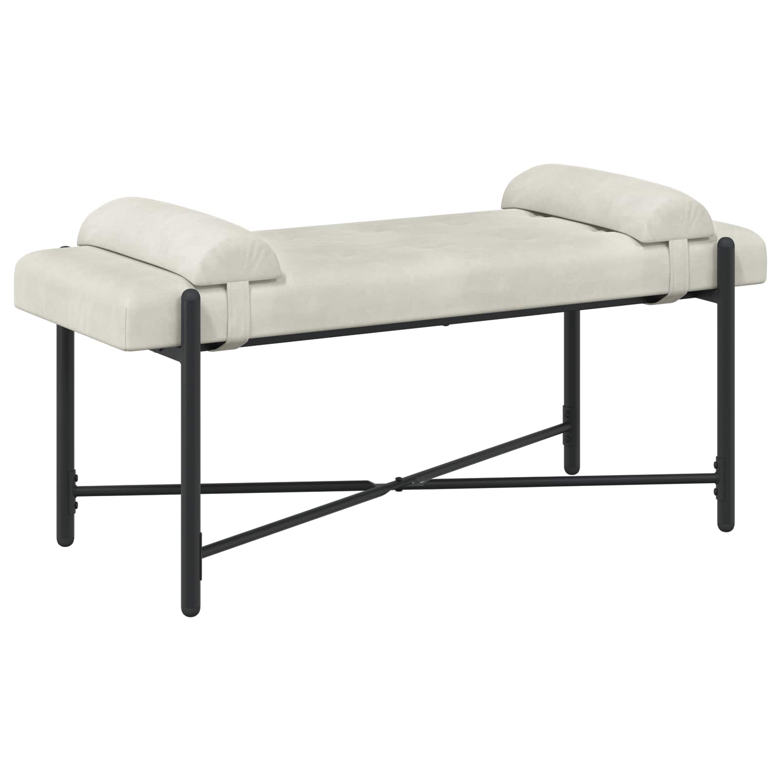 vidaXL Knop-gestept Bankje met Kussens Lichtgrijs 110 x 40 x 46 cm
