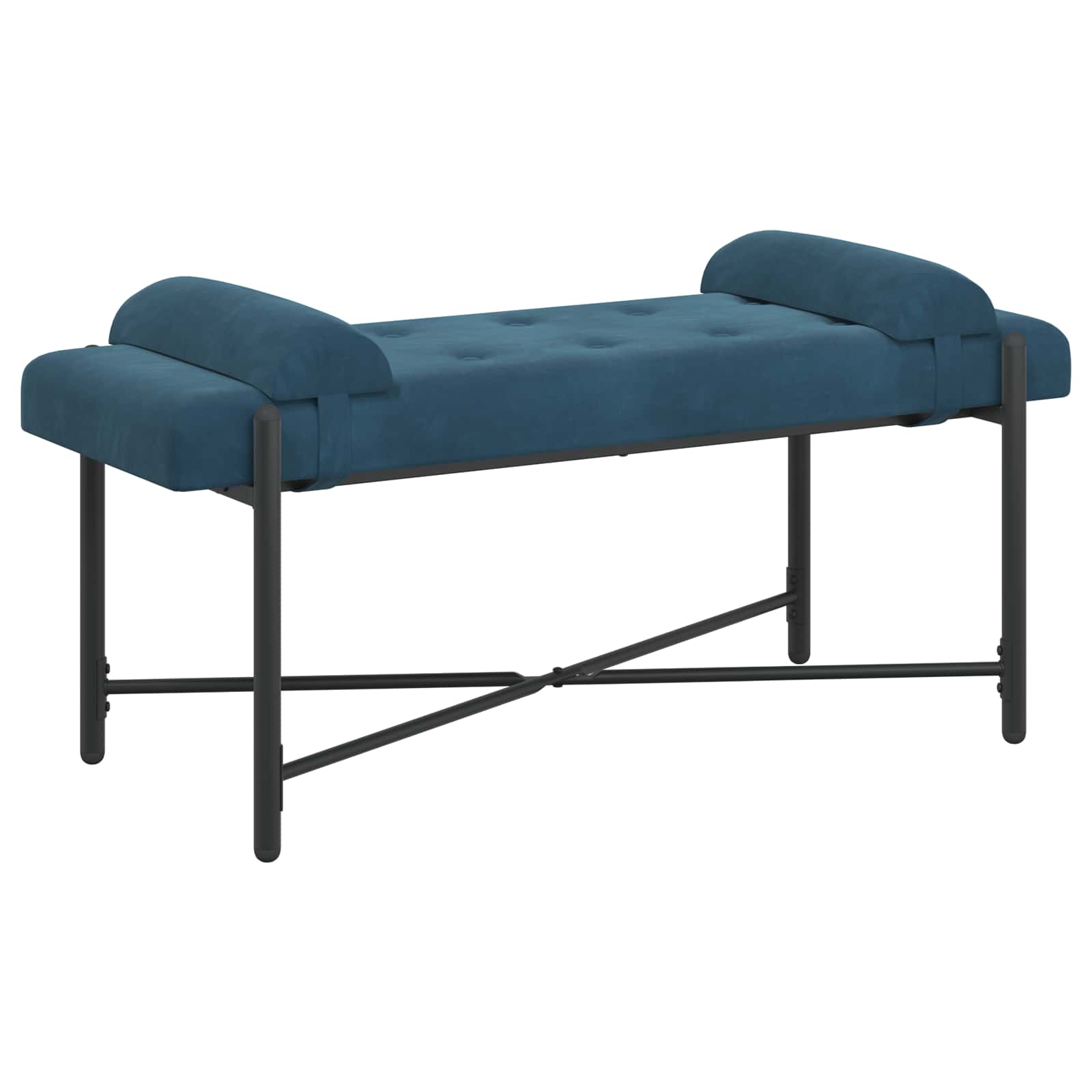 vidaXL Knop-gestept Bankje met Kussens Lichtgrijs 110 x 40 x 46 cm