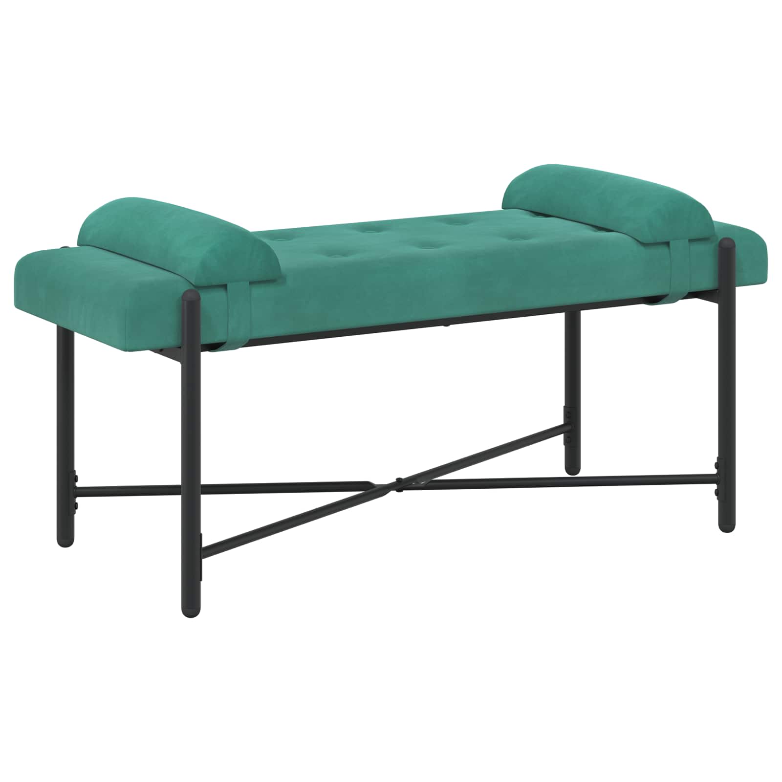 vidaXL Knop-gestept Bankje met Kussens Lichtgrijs 110 x 40 x 46 cm