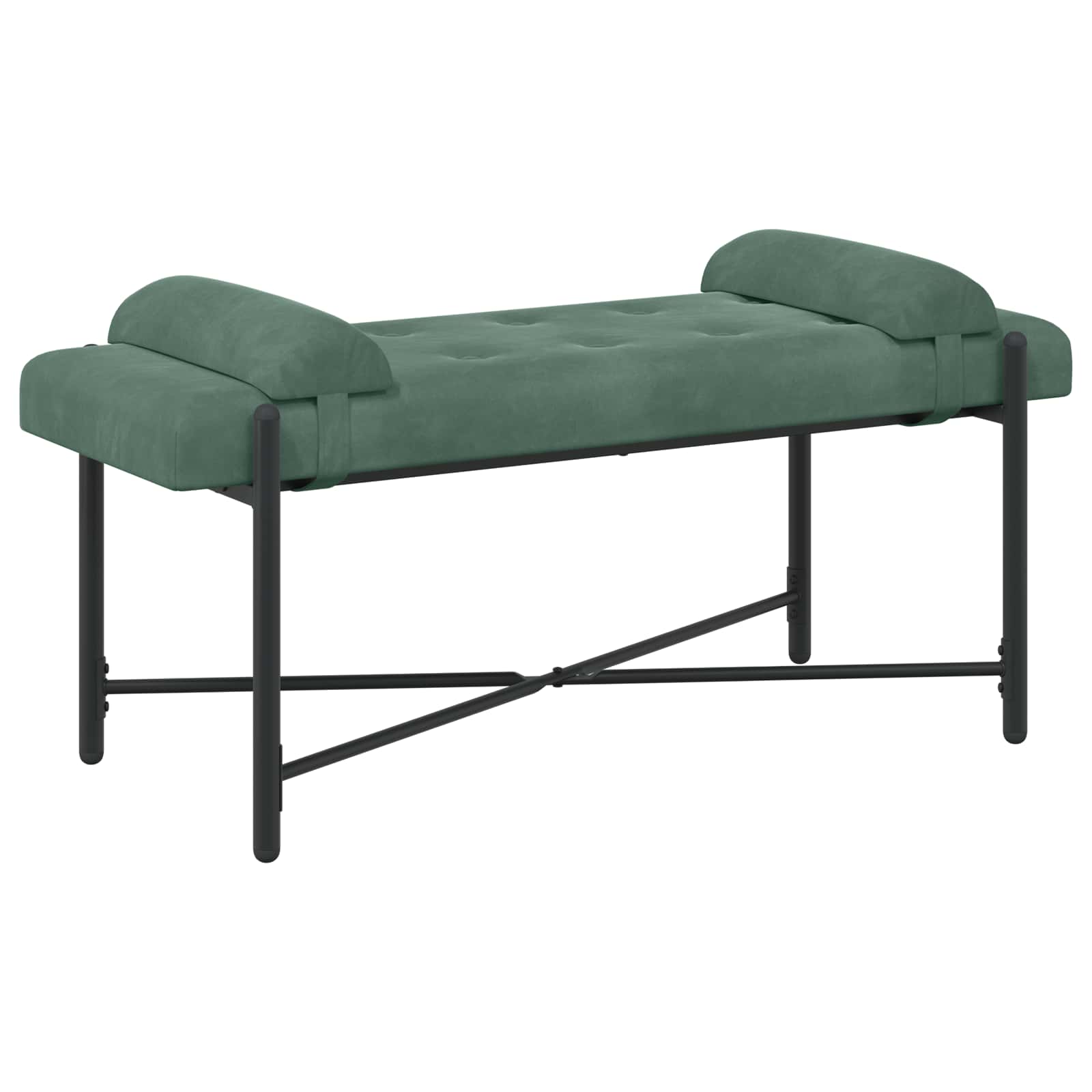 vidaXL Knop-gestept Bankje met Kussens Lichtgrijs 110 x 40 x 46 cm