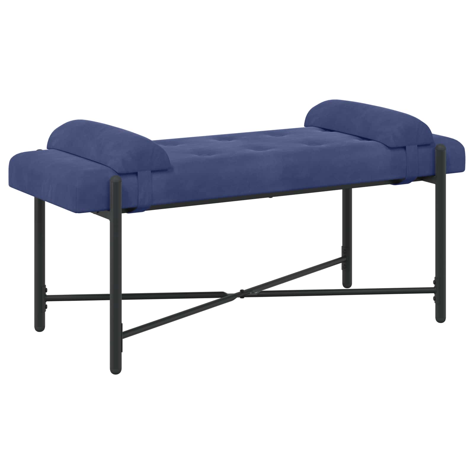 vidaXL Knop-gestept Bankje met Kussens Lichtgrijs 110 x 40 x 46 cm
