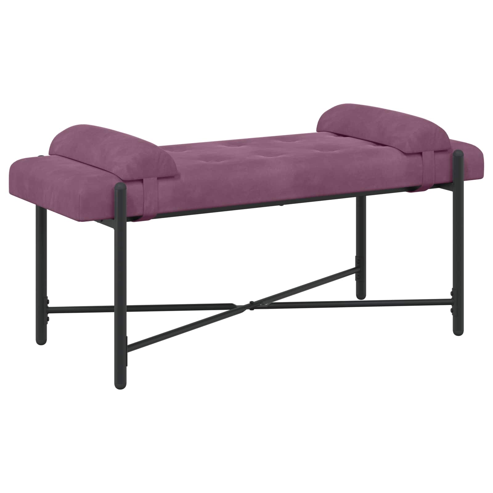 vidaXL Knop-gestept Bankje met Kussens Lichtgrijs 110 x 40 x 46 cm