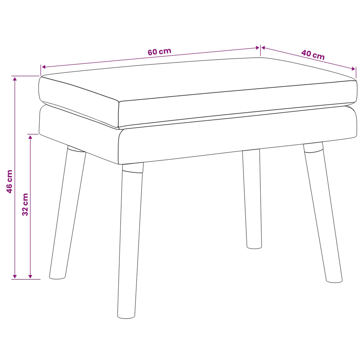 vidaXL Dubbel Laagige Bank Lichtgrijs 60 x 40 x 46 cm Stof