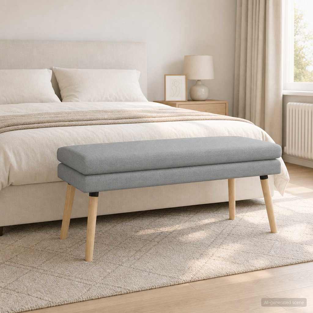 vidaXL Dubbel Laagige Bank Lichtgrijs 60 x 40 x 46 cm Stof