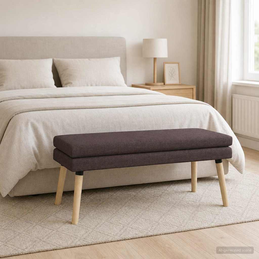 vidaXL Dubbel Laagige Bank Lichtgrijs 60 x 40 x 46 cm Stof