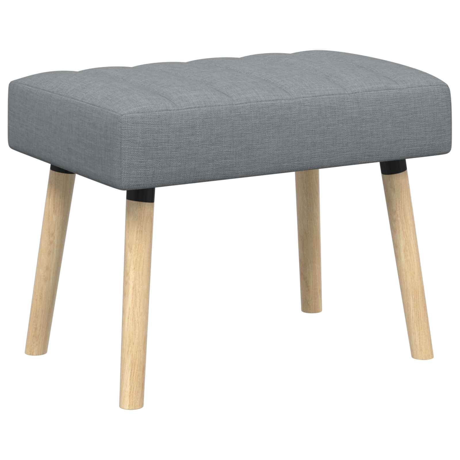 vidaXL Kanaal-geplooide bank Lichtgrijs 60 x 40 x 45 cm Stof