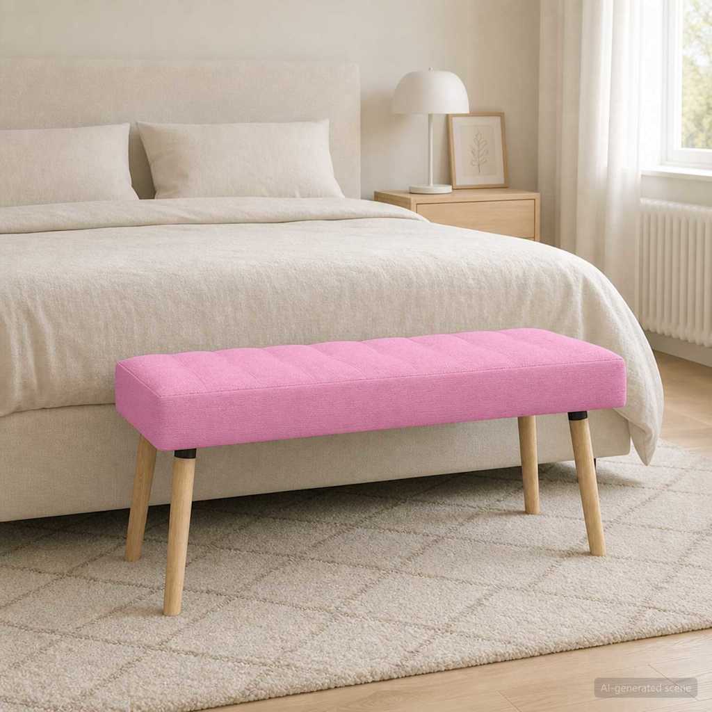 vidaXL Kanaal-geplooide bank Lichtgrijs 60 x 40 x 45 cm Stof