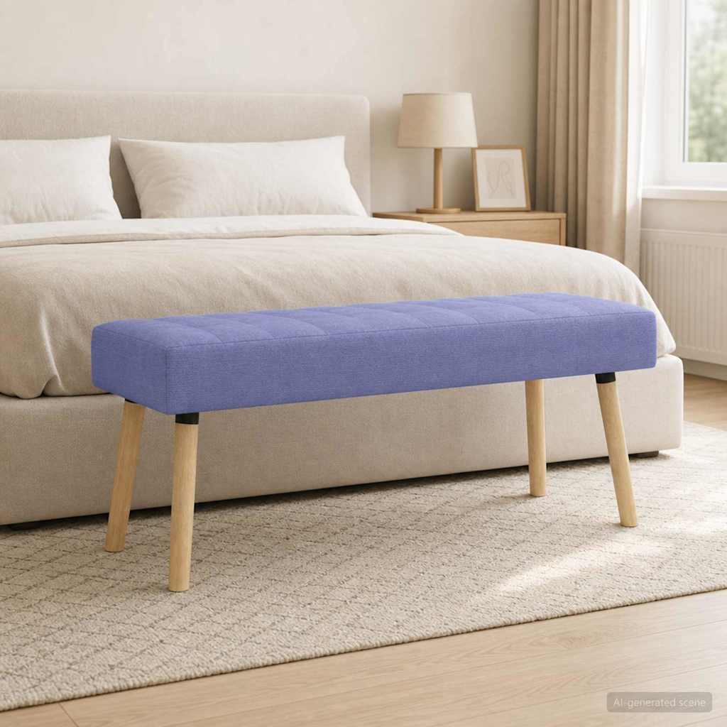 vidaXL Kanaal-geplooide bank Lichtgrijs 60 x 40 x 45 cm Stof