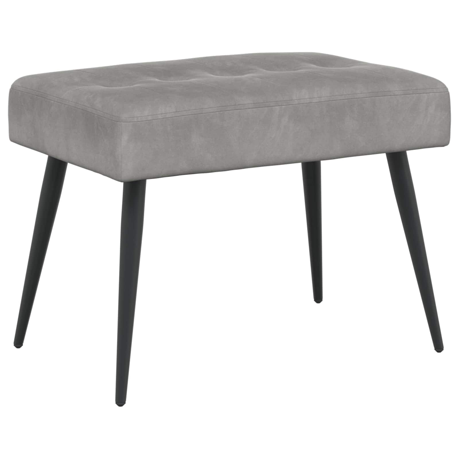 vidaXL Bank met knoopverstelling Lichtgrijs 60 x 40 x 45 cm Fluweel