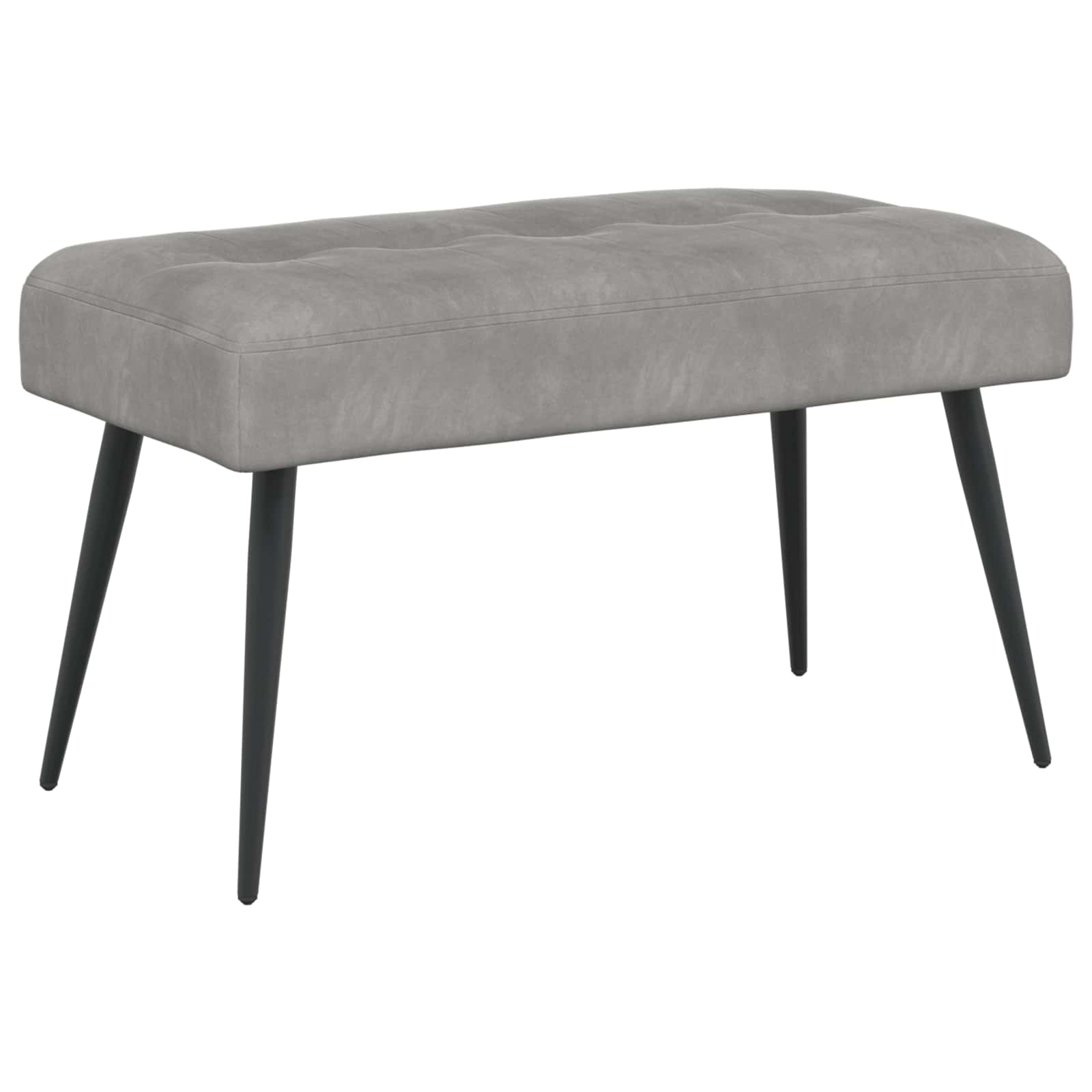 vidaXL Bank met knoopverstelling Lichtgrijs 60 x 40 x 45 cm Fluweel