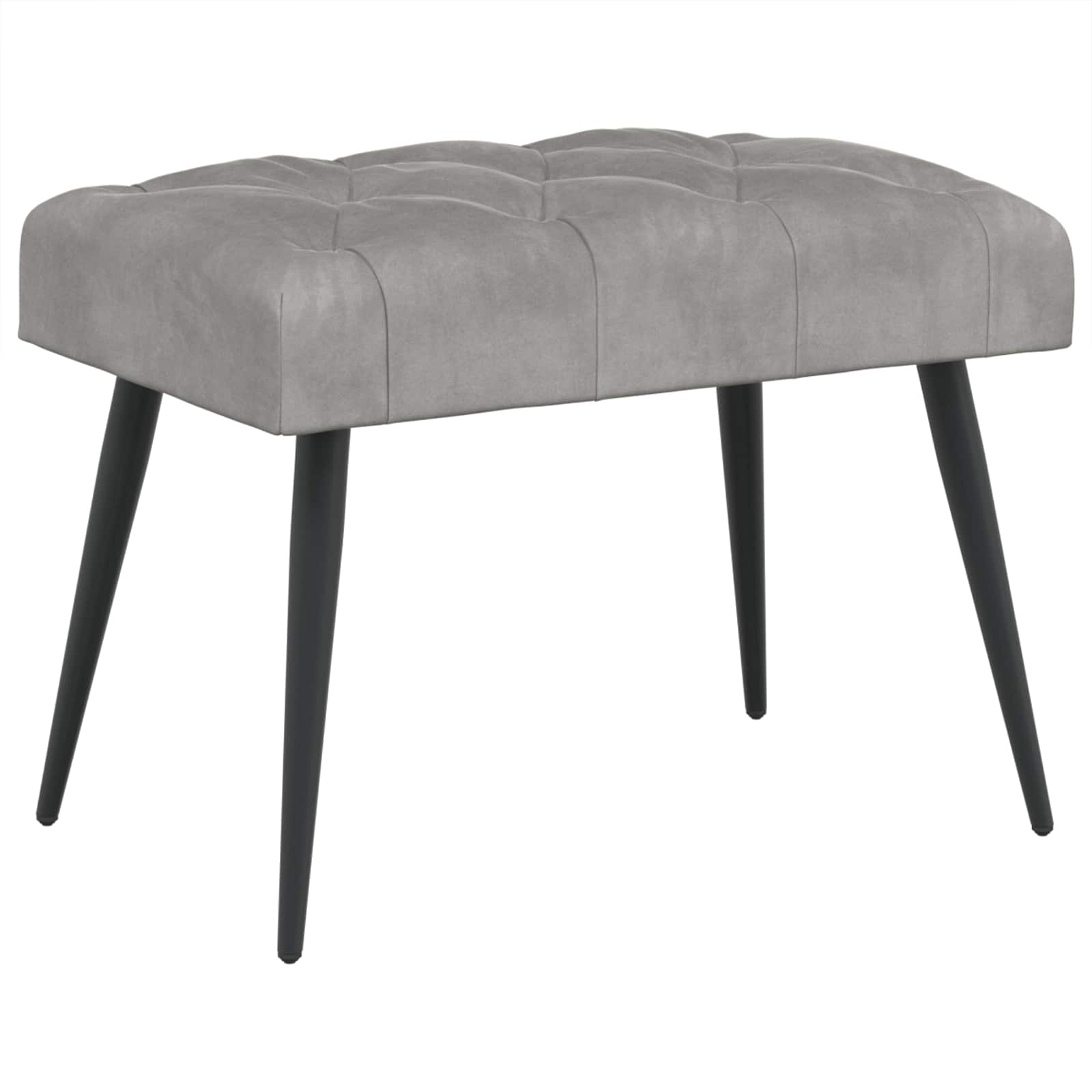 vidaXL Bank met knoopverstelling Lichtgrijs 60 x 40 x 45 cm Fluweel