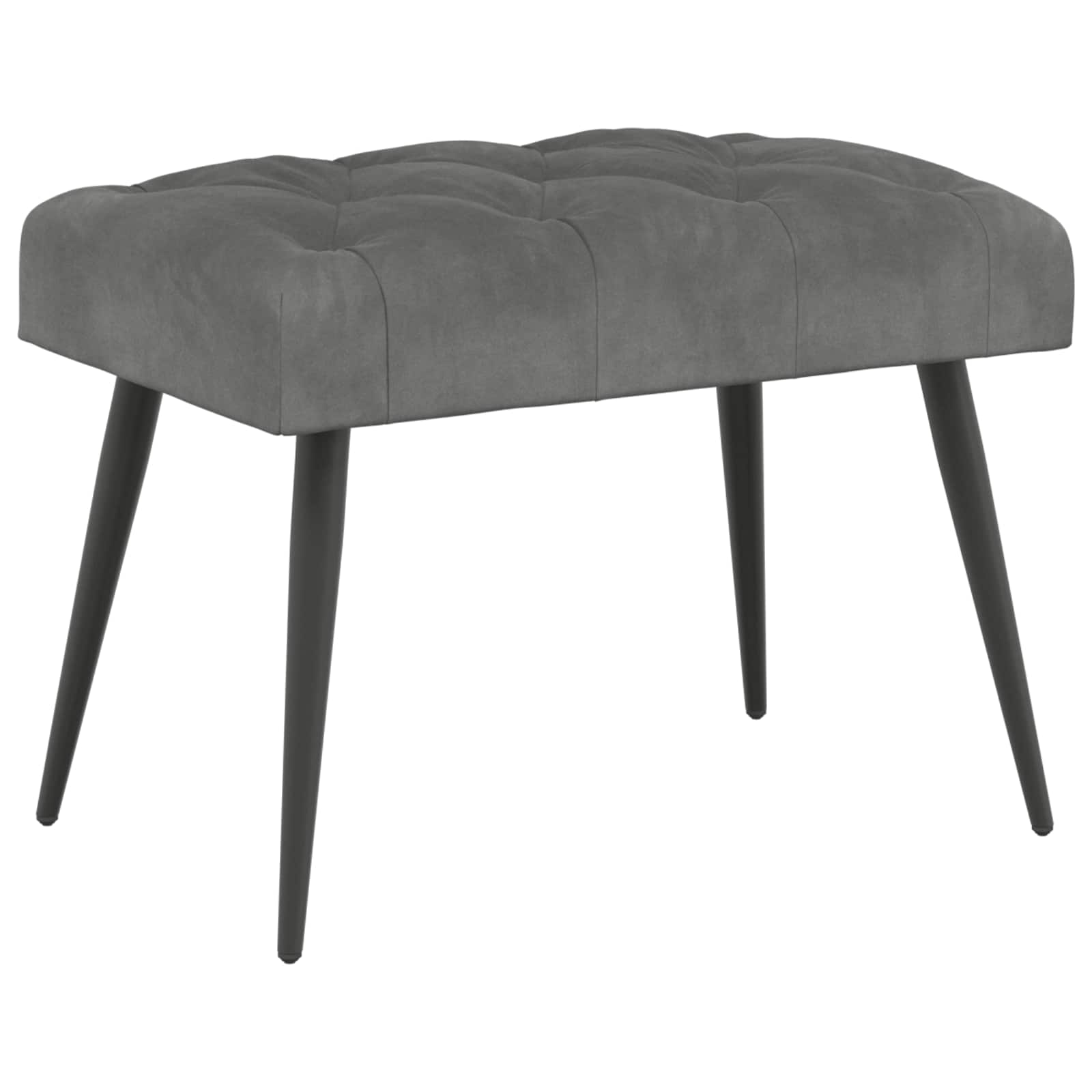 vidaXL Bank met knoopverstelling Lichtgrijs 60 x 40 x 45 cm Fluweel