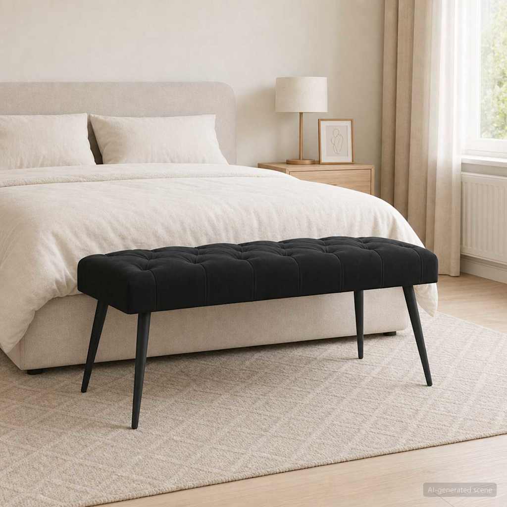 vidaXL Bank met knoopverstelling Lichtgrijs 60 x 40 x 45 cm Fluweel