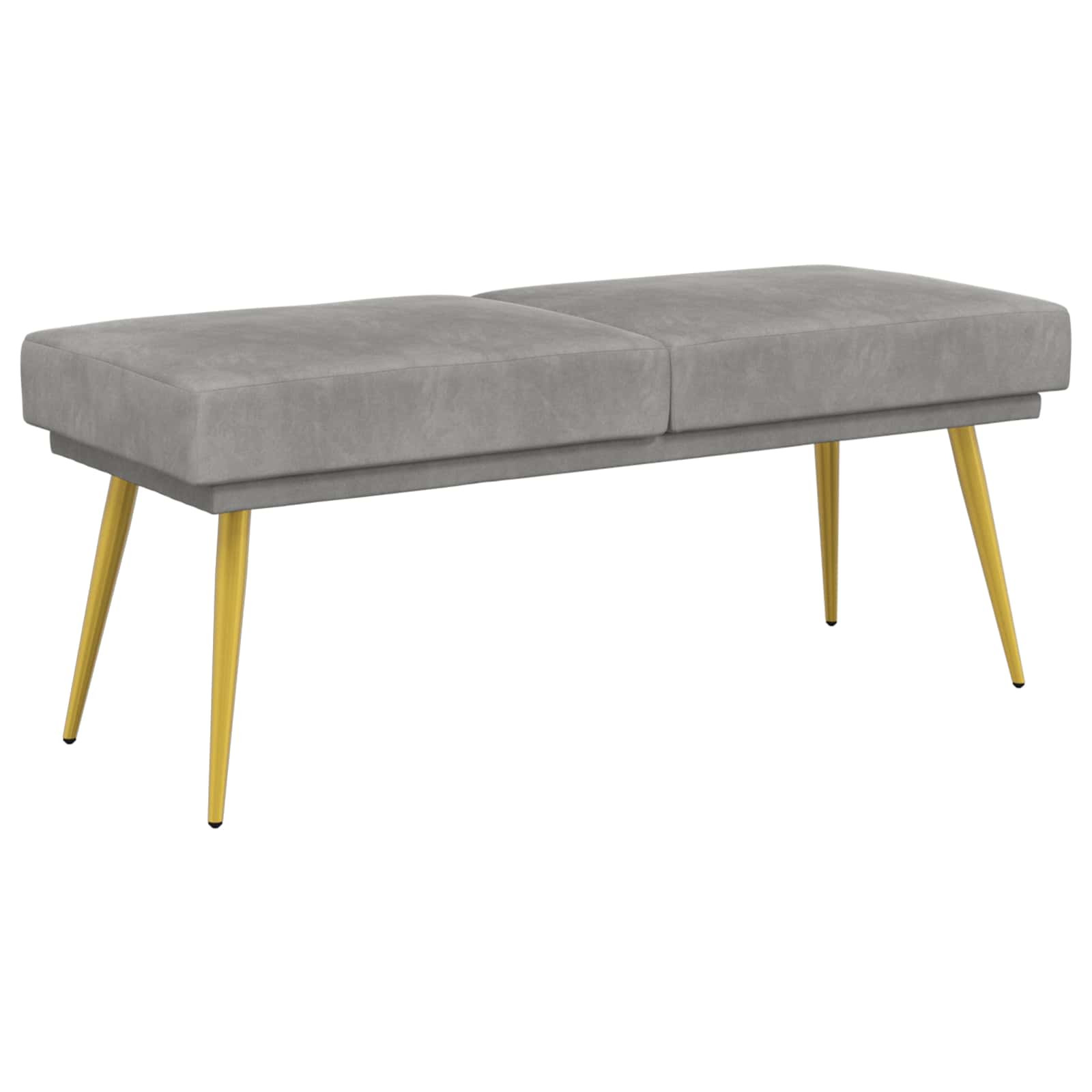 vidaXL Dubbel Laagige Bank Lichtgrijs 120 x 45 x 46 cm Fluweel