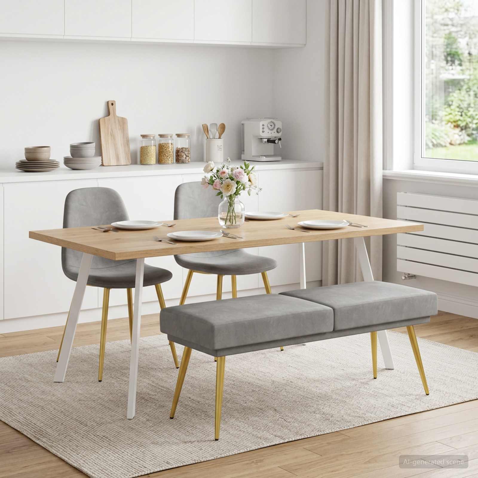 vidaXL Dubbel Laagige Bank Lichtgrijs 120 x 45 x 46 cm Fluweel