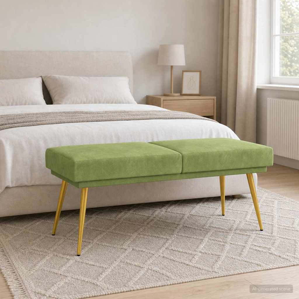 vidaXL Dubbel Laagige Bank Lichtgrijs 120 x 45 x 46 cm Fluweel