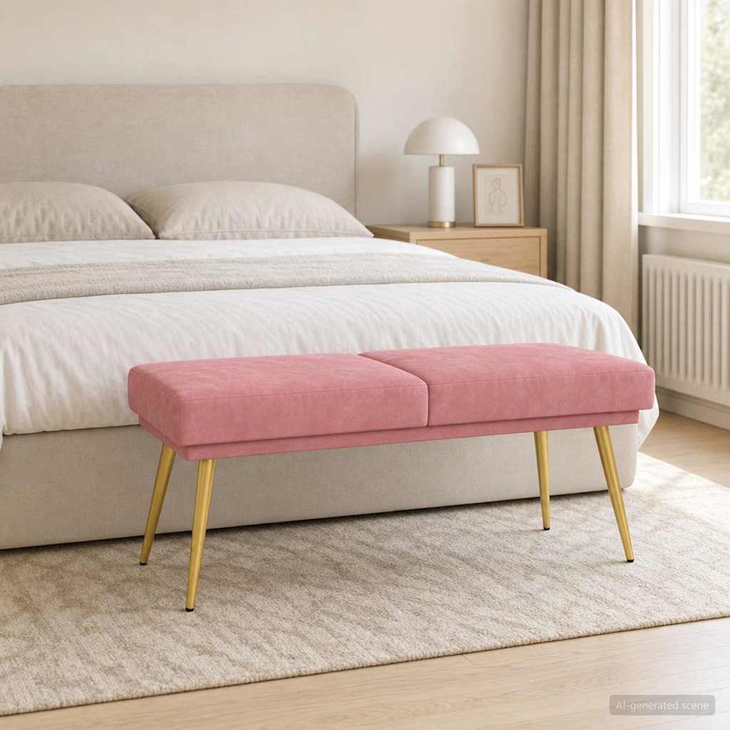 vidaXL Dubbel Laagige Bank Lichtgrijs 120 x 45 x 46 cm Fluweel