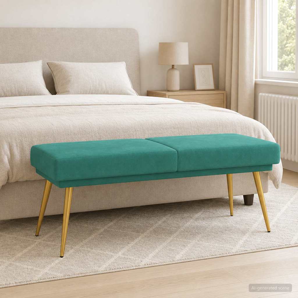 vidaXL Dubbel Laagige Bank Lichtgrijs 120 x 45 x 46 cm Fluweel