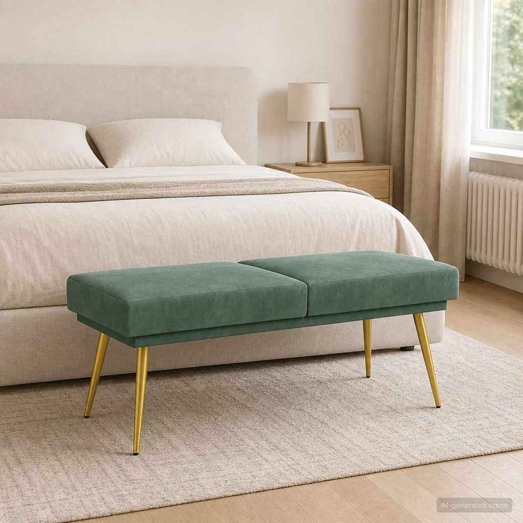vidaXL Dubbel Laagige Bank Lichtgrijs 120 x 45 x 46 cm Fluweel