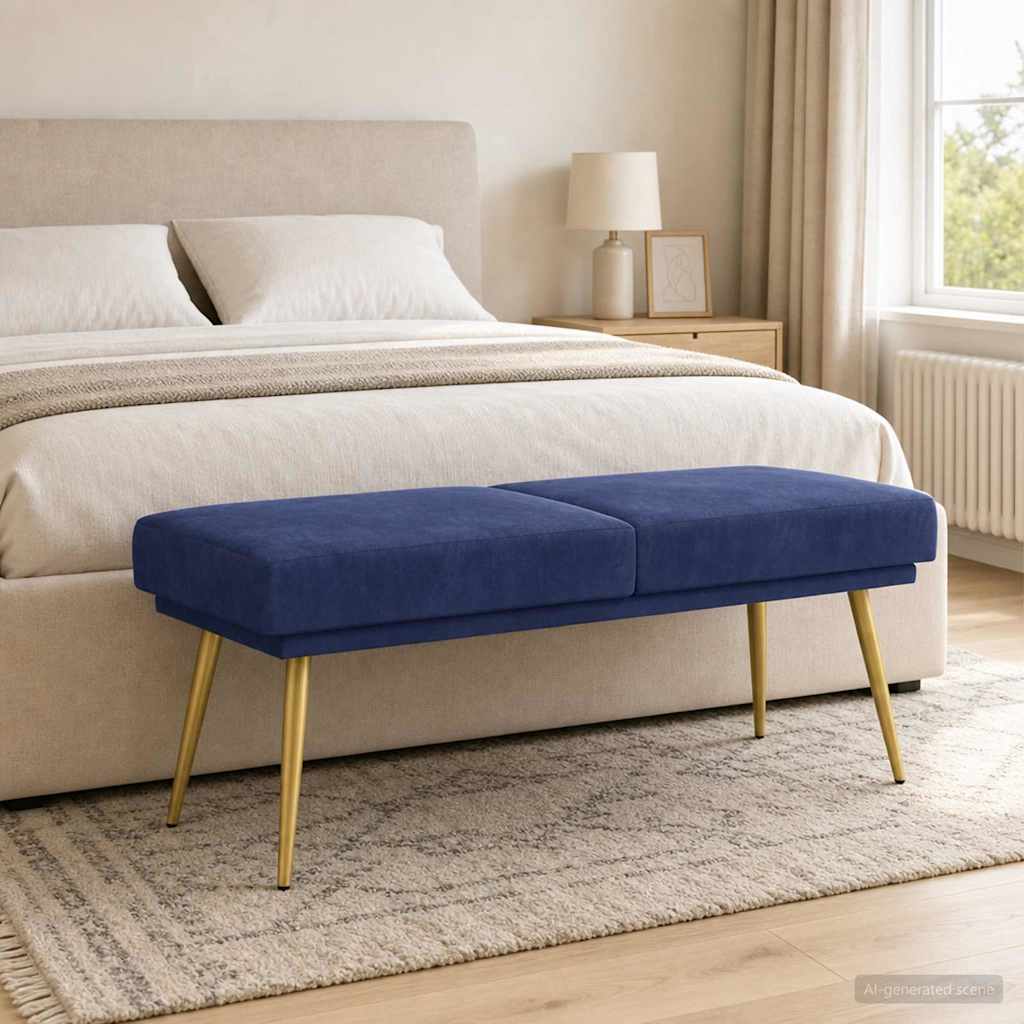 vidaXL Dubbel Laagige Bank Lichtgrijs 120 x 45 x 46 cm Fluweel