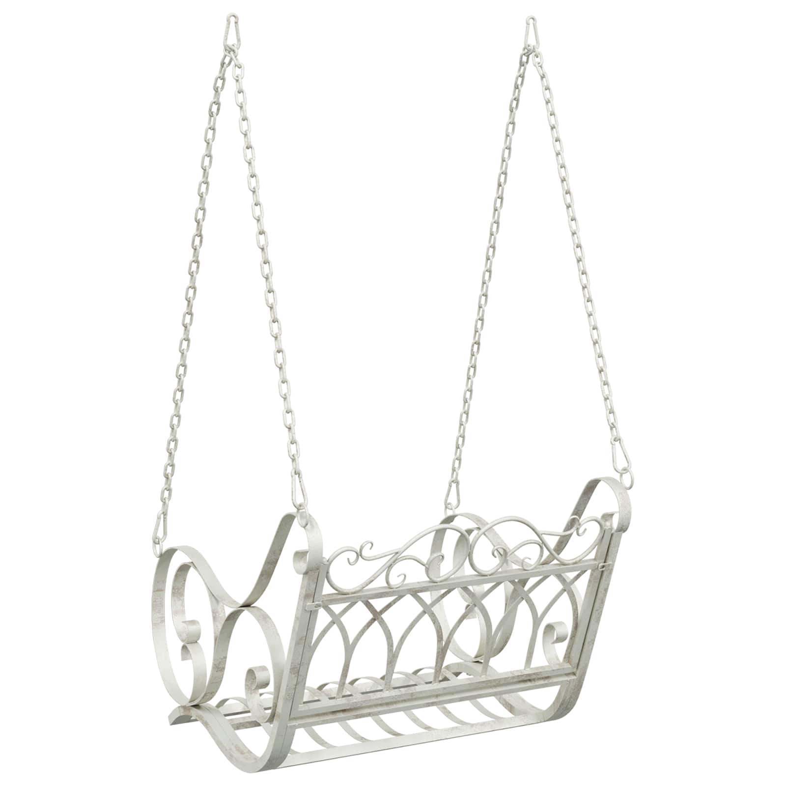 vidaXL Schommelbank Staal 71 x 75 x 59 cm Antiek wit