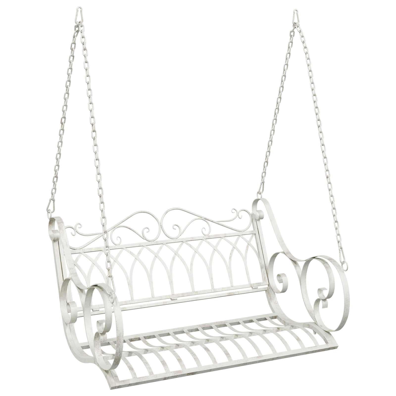 vidaXL Schommelbank Staal 71 x 75 x 59 cm Antiek wit