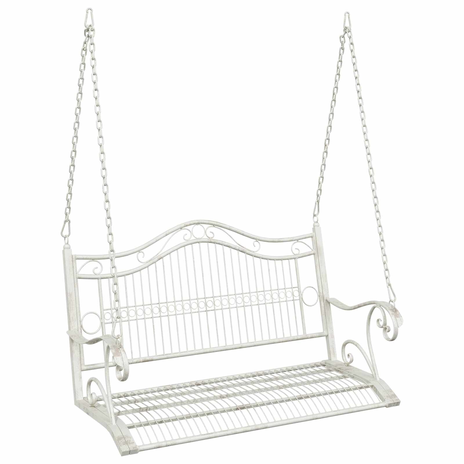 vidaXL Schommelbank Staal 71 x 75 x 59 cm Antiek wit