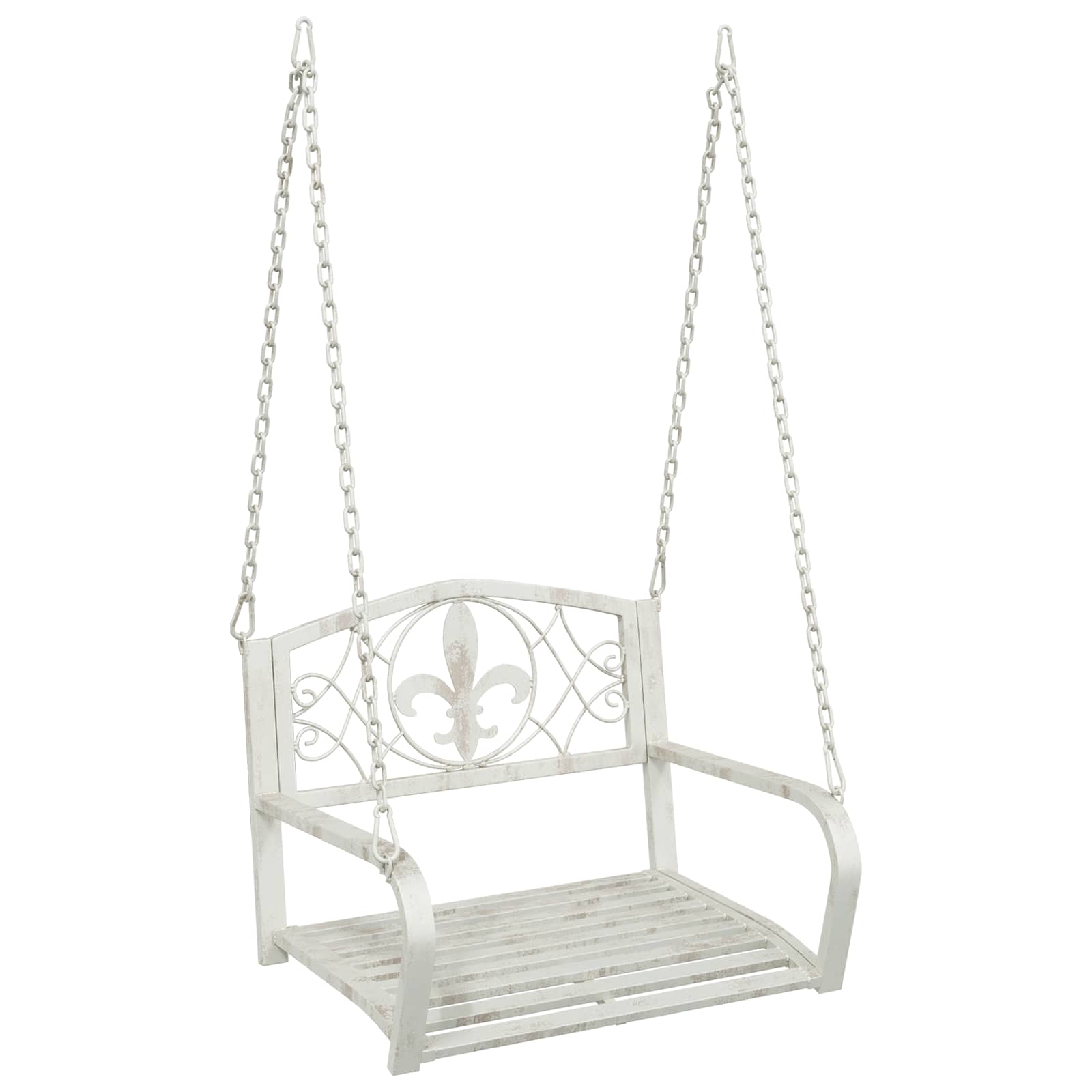 vidaXL Schommelbank Staal 71 x 75 x 59 cm Antiek wit