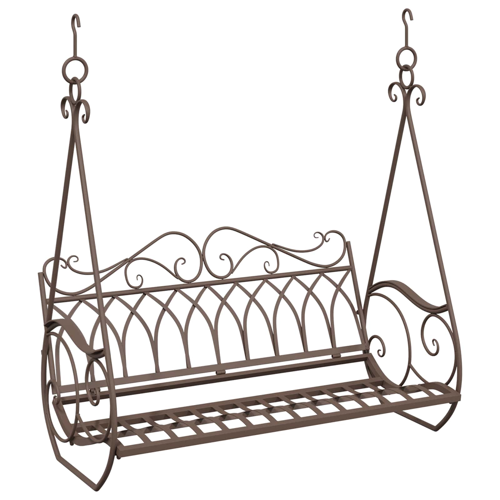 vidaXL Schommelbank Staal 71 x 75 x 59 cm Antiek wit