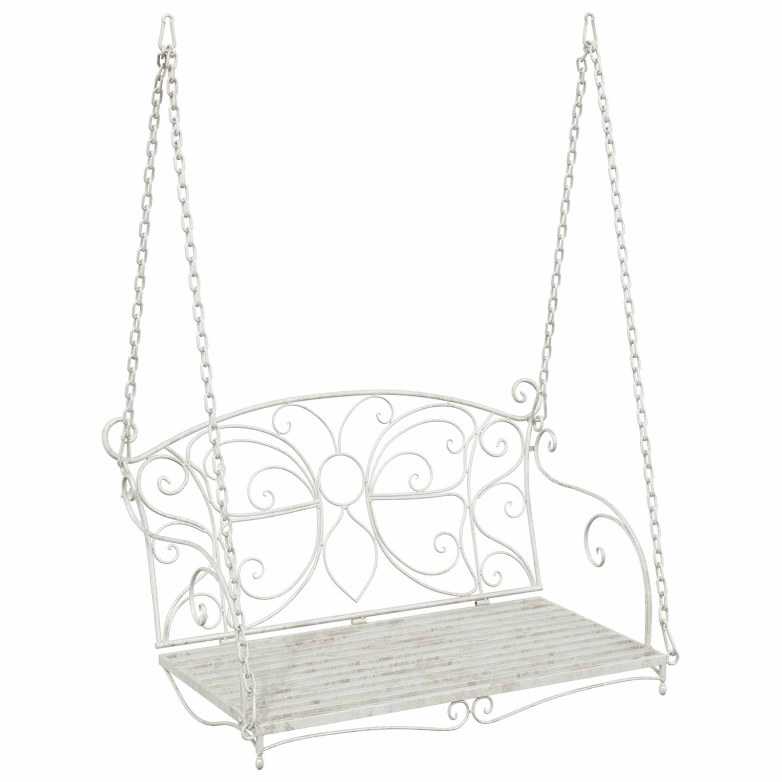 vidaXL Schommelbank Staal 71 x 75 x 59 cm Antiek wit