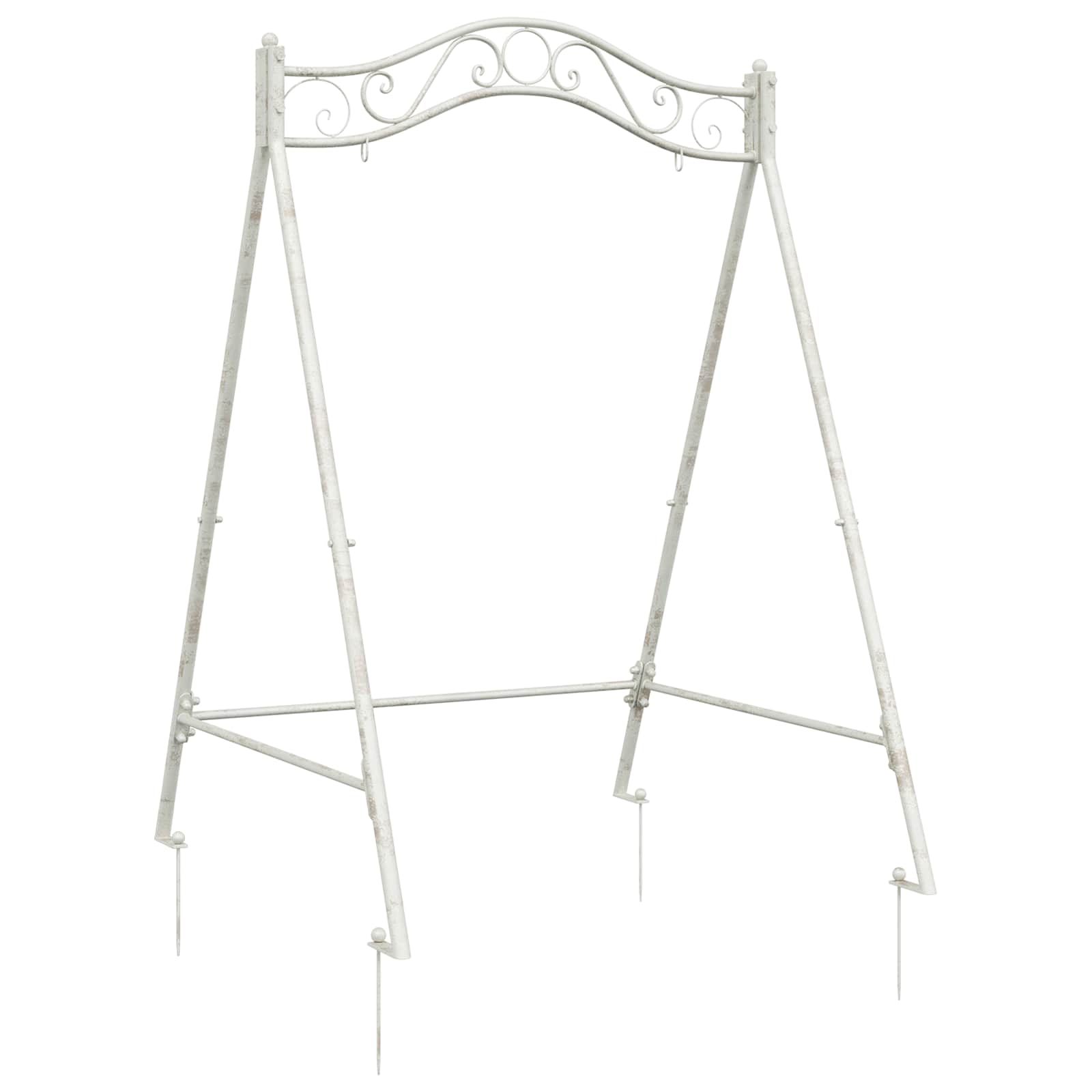 vidaXL Swing Frame Antiek wit 113 x 121,5 x 168 cm Staal