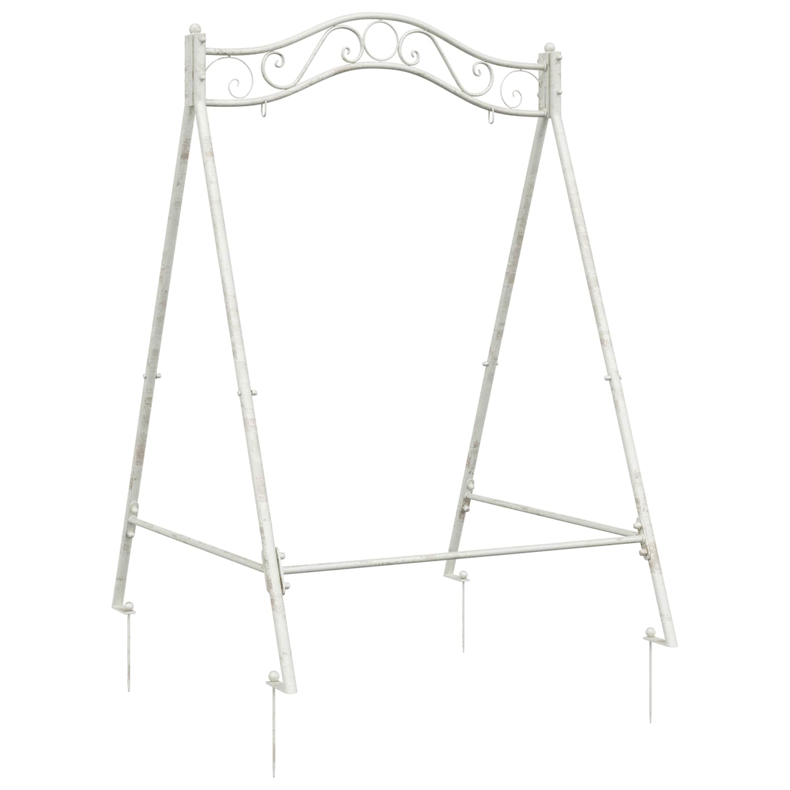 vidaXL Swing Frame Antiek wit 113 x 121,5 x 168 cm Staal