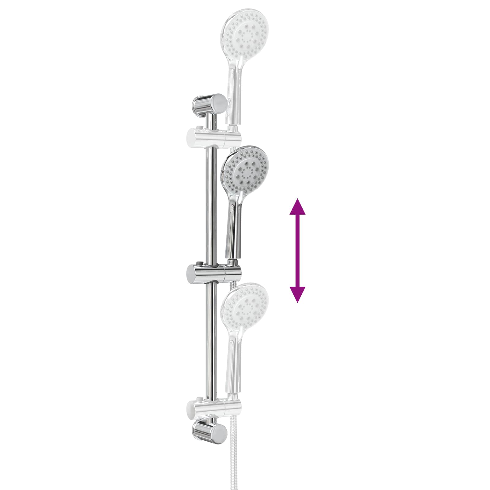 vidaXL Douchesysteem set Chroom 70 cm Roestvrij staal